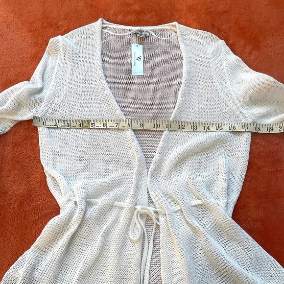 NWT Worthington knit cotton self tie white cardigan - Picture 8 of 8